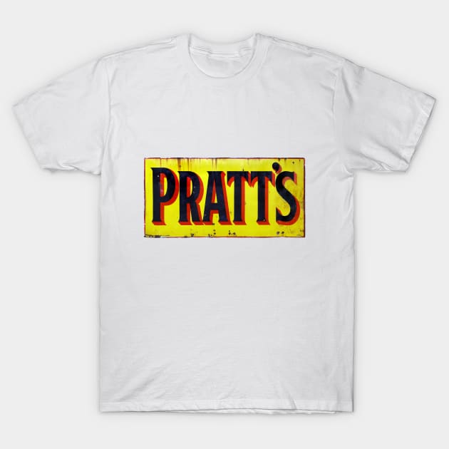 Pratts, Vintage Enamel sign T-Shirt by JonDelorme